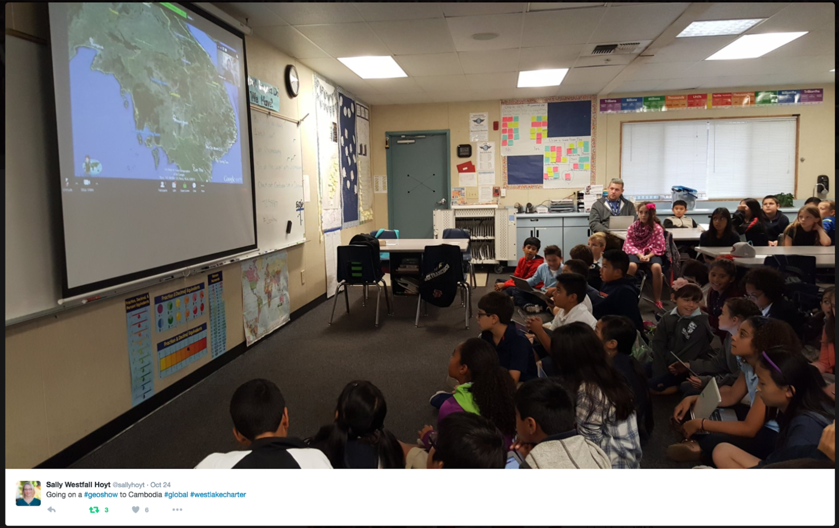 Mrs. Hoyt’s class went on a virtual field lesson to Cambodia this week. On this trip their classroom toured the famous Angkor Wat. The class learned about the Khmer Empire and Hindu Art of Angkor. GEOshow is a Choose Your Own Adventure experience.