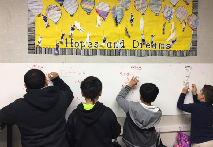 Michelle Ho is using whiteboards to engage students in 360 math lessons that provide students the opportunity to share their thinking and work together.