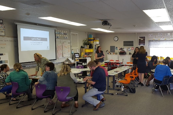 For the past year, a team of teachers have researched, piloted, and tested flexible furniture for our new campus. This week, they shared what they’ve learned with the entire teaching staff.