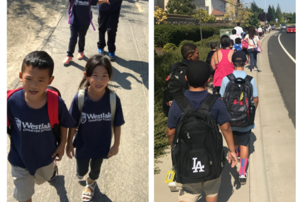 Walking School Bus is the best way to arrive to or exit from Westlake Charter School! We have had over 200 students a day joining the AM & PM busses! Come on out and join the fun! We leave from Burberry Park each morning at 8AM and exit the school every afternoon 10 minutes after dismissal.