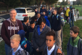 Explorers and their families came out to represent Westlake Charter School at our Walk to School Day. We had 335 walkers on Tuesday. The line stretched all the way from Burberry Park to the Bike Path!
