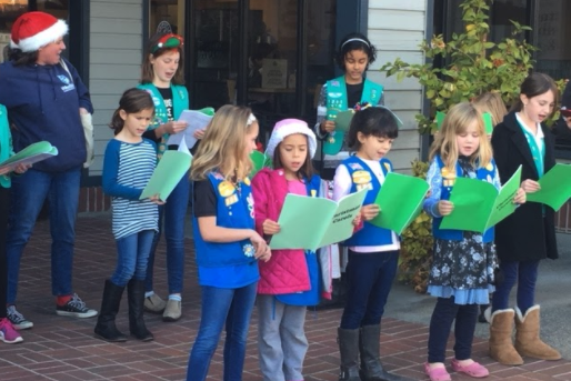 Some of our Explorer Girl Scouts headed out to Loehmann's Plaza last week to sing carols.  Their singing not only brought joy to the hearts of shoppers, but also gave Westlake points in our Shopping to Educate campaign.