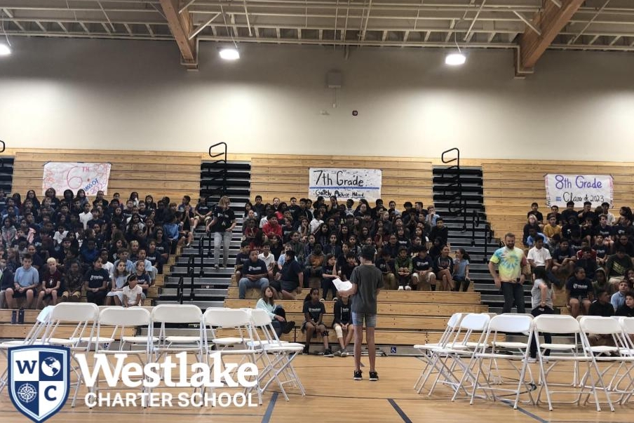 Our Leadership Elective lead our first middle school rally of the year. They played grade-level rounds of musical chairs - and even the advisory teachers played!