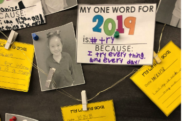 Ms. Furden and her explorers started the year off by selecting a word to capture their focus for 2019! #try #encourage