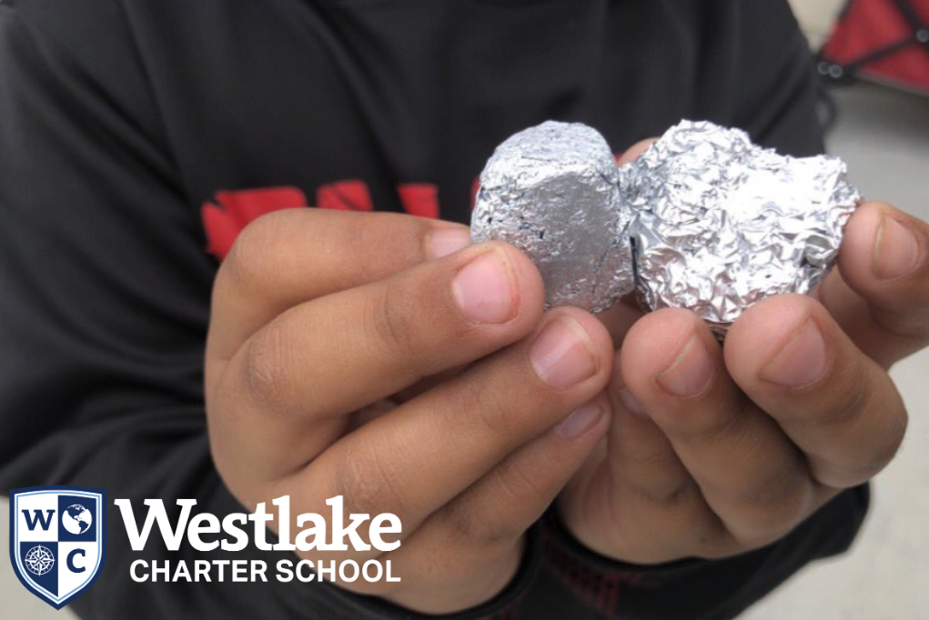 2nd Grade Explorers at #WestlakeCharter are learning about erosion by rubbing tin foil cubes against sandpaper!
