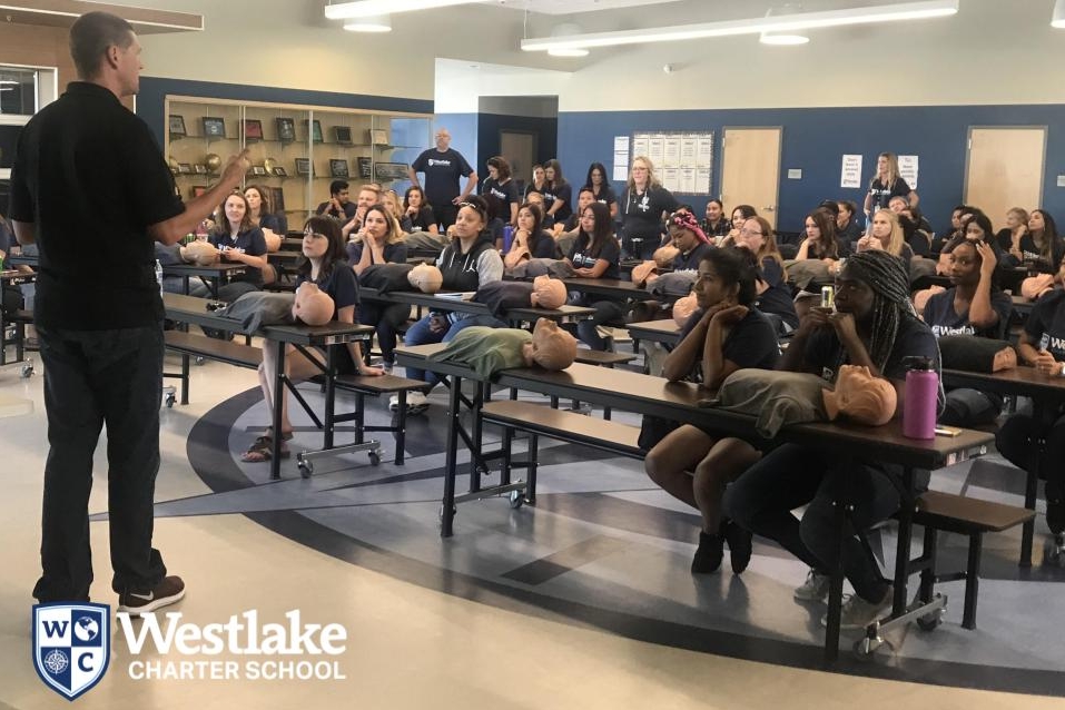 Part of staff training before each school year is focused on safety. The entire staff participated in emergency preparedness drills and finished with CPR certification.