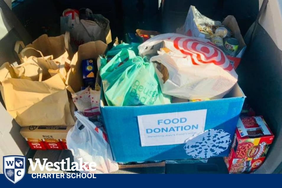 Thank you Westlake Charter Families! In collaboration with our WAVE team we were able to donate a van full of food to Joey’s Food Locker, a local food bank that serves our area. Joey’s Food Locker served 32,099 people in the Natomas area in 2020! Thank you for your generous donations!