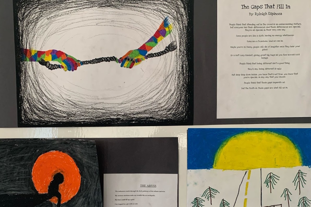 In 6th grade Humanities students are participating in a PBL unit called Heart Heart or Hear the Art.  Students are writing poetry and then creating art to express their poetry.  This is a collaboration with our art teacher Mrs. Jackson.  Students are deep in the creation stage and we can’t wait to see their completed projects.