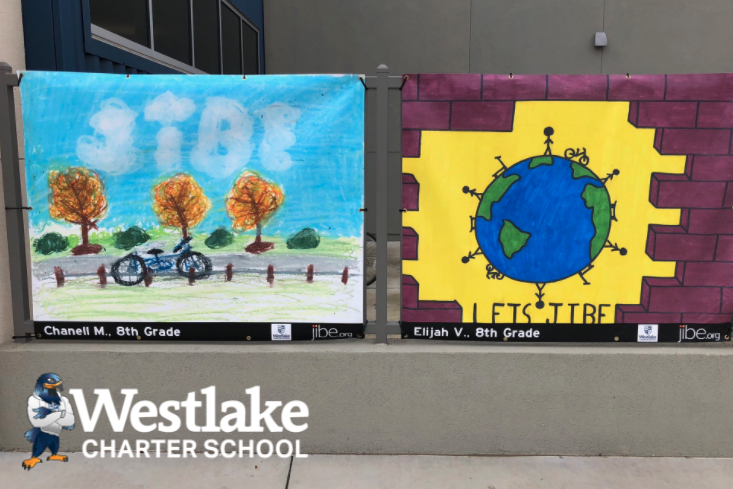 Jibe Art Banner Contest Winners: Congratulations to Anjelica H (1st), Aria H (2nd), Anaya A (3rd), Ashton H (5th), Avery M (6th), Malika P (6th), Chanell M (8th) and Elijah V (8th). Their art is on display on the exterior gates of the Mabry campus. Thank you to every student who participated in the contest and our art teachers for facilitating this opportunity!