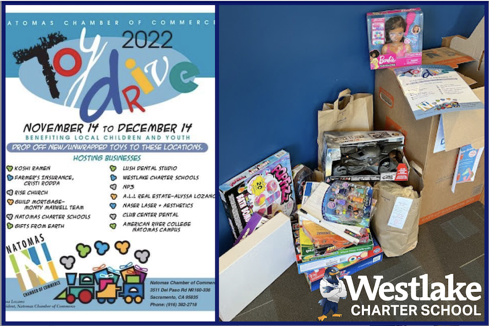 Thank you, WCS Community, for your amazing generosity this holiday season.  All gifts and toys were picked up by the Natomas Chamber of Commerce earlier this week; all donations will directly benefit children in Sacramento.
Thank you again for your generosity!