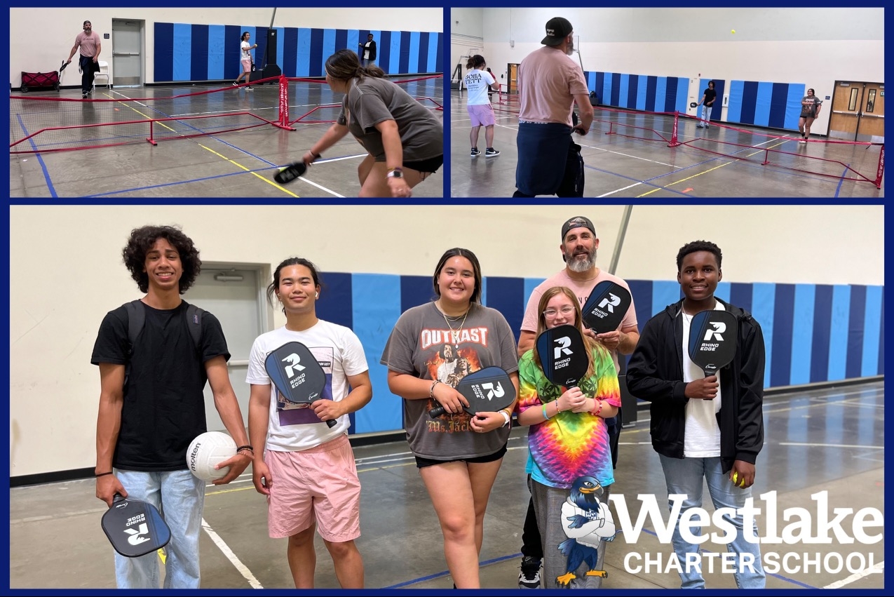 Our 10th graders are participating in a pickleball unit led by Mr. Allen. Not only are these students improving their pickleball skills, Mr. Allen is also developing their  teamwork skills.  Students are encouraging each other and you can see the pride that they take in their improved skills!
