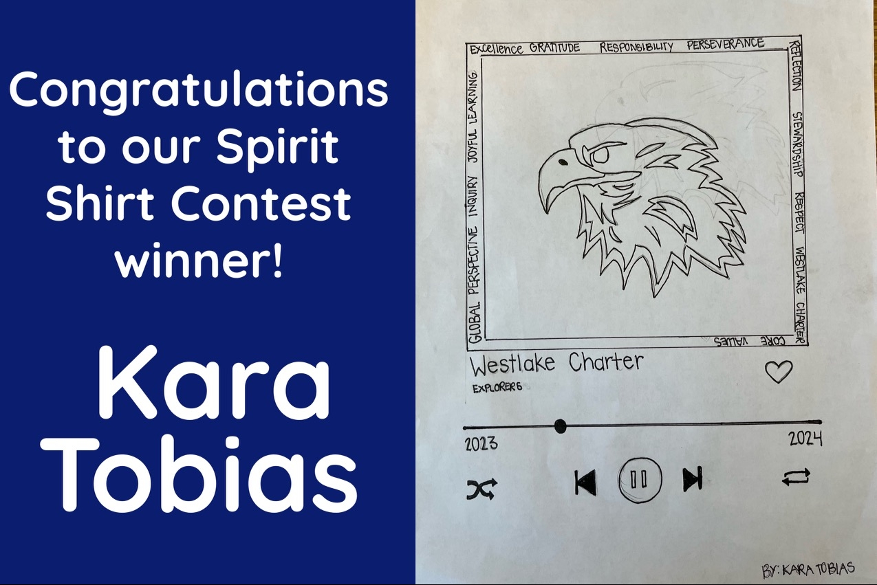 Spirit Shirt Winner: Congratulations to our Spirit Shirt contest winner, 6th Grader Kara Tobias!