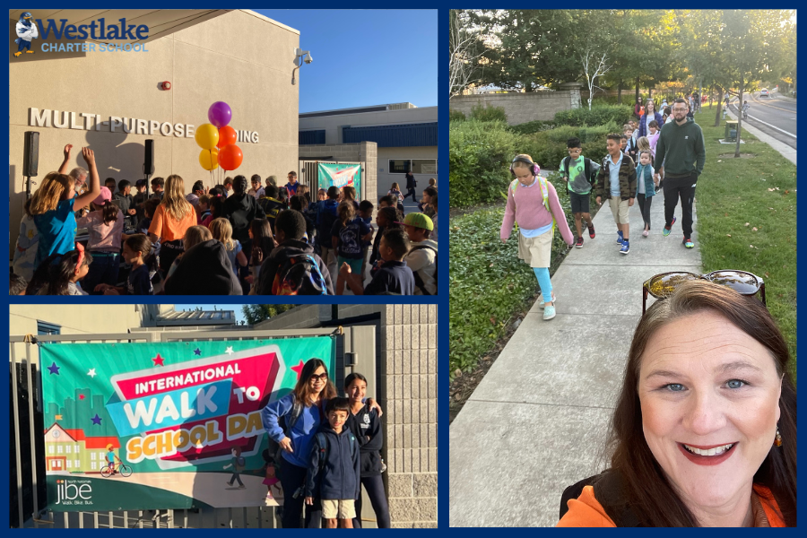 Our K-8 Explorers celebrated International Walk to School Day this morning by joining the Walking School Bus from Burberry Park or walking or rolling independently to school! Upon arrival, Explorers were welcomed by a live DJ and danced their way into their day! Thank you to our amazing Jibe team for supporting our students every day.