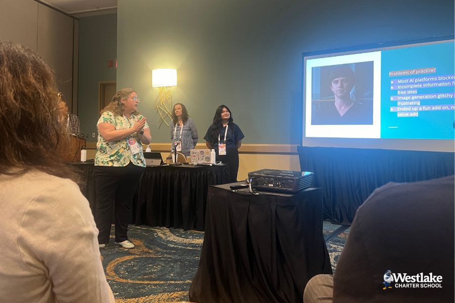 Congratulations to WCHS’ Jeanette Miksits and Ramon Paredes who participated in a six-month-long cohort experience with Silicon Schools Fund to explore the benefits, limits, and educational impacts of artificial intelligence.  Mrs. Miksits presented her learnings and impact over the last six months at the California Charter Schools Association conference during the session.