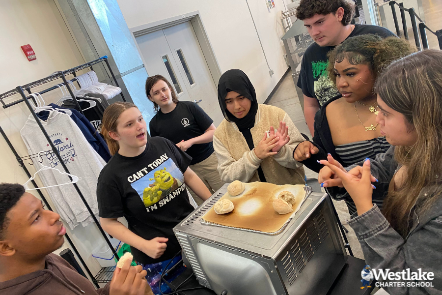 The WCHS Commons has been smelling extra amazing lately, and we have Mr. Kanemasu-Mar and his chemistry classes to thank! Chemistry students have been exploring the science of cooking through bread and calzone making. Mr. Kanemasu-Mar has turned scientific inquiry into something you can taste! Here’s to hands-on science that feeds both the brain and the senses!