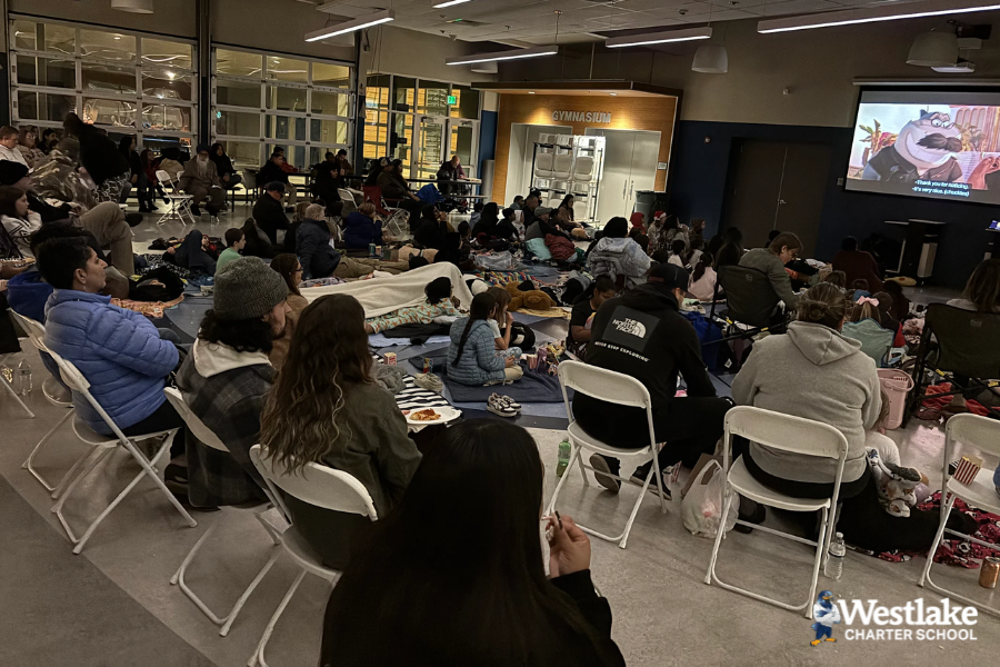 K-12 Movie Night hosted by WAVE at our Mabry campus was a blast! Explorers and their families came with pillows, blankets, and in their cozy clothes watched Bad Guys 2 in our cafeteria!