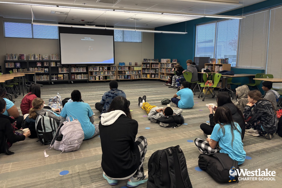 On Friday morning our Eighth Grade WEB Leaders participated in hot cocoa, donuts, and Finding Nemo as a celebration of their hard work with their Sixth Grade groups this year.