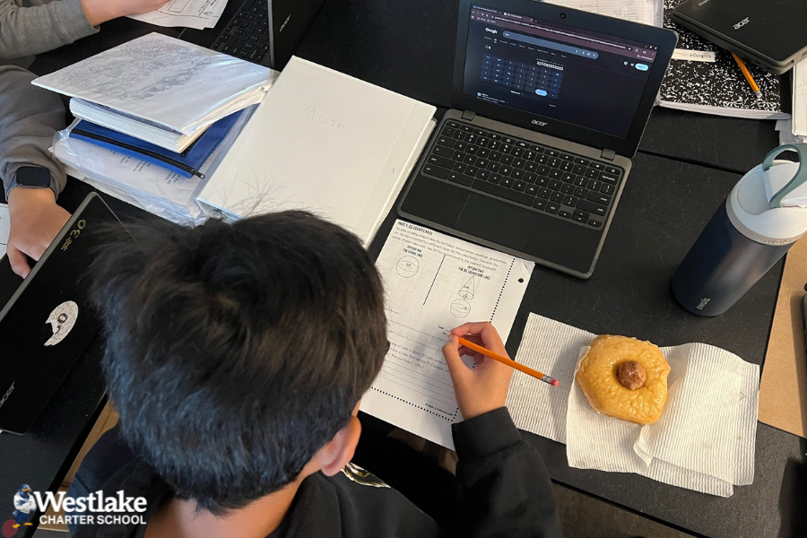 Our 8th graders are learning about volume. To kick off an early Pi Day celebration, students brought in cylindrical, conical, and spherical foods and calculated their volumes before enjoying the results. From cones to spheres, math got a little tastier as students explored how formulas come to life in the real world.