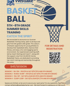 WCHS Summer Skills 5th-8th Basketball Training Poster